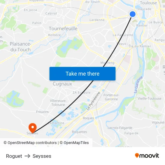 Roguet to Seysses map