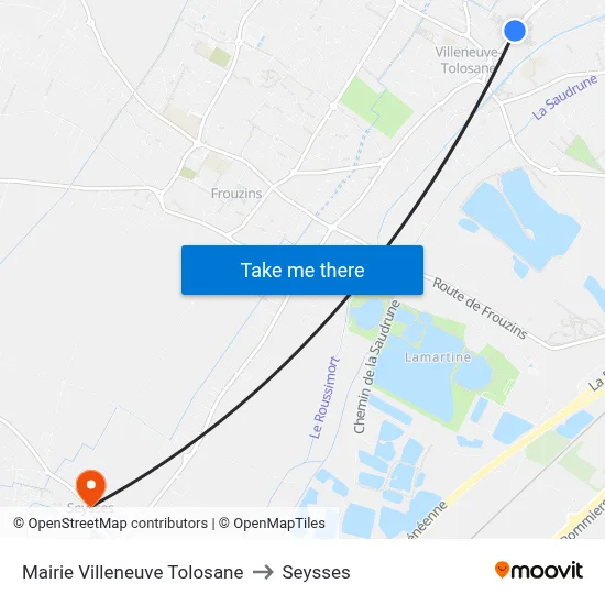 Mairie Villeneuve Tolosane to Seysses map