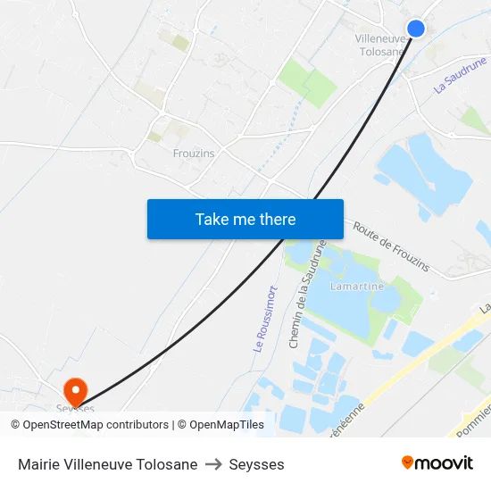 Mairie Villeneuve Tolosane to Seysses map