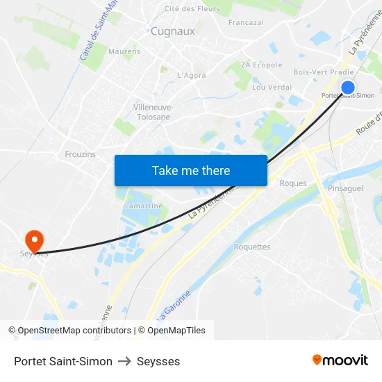 Portet Saint-Simon to Seysses map
