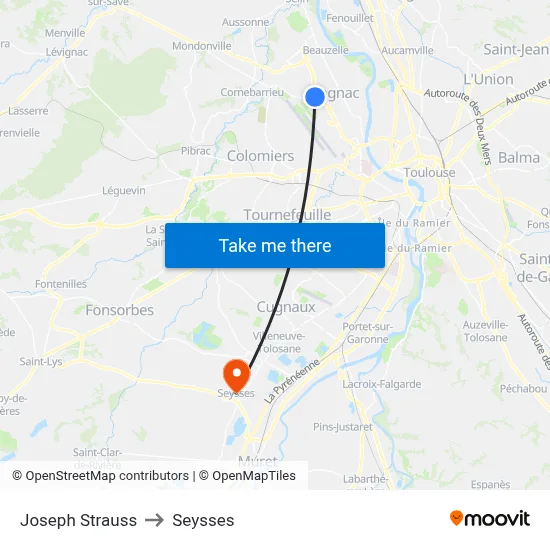 Joseph Strauss to Seysses map