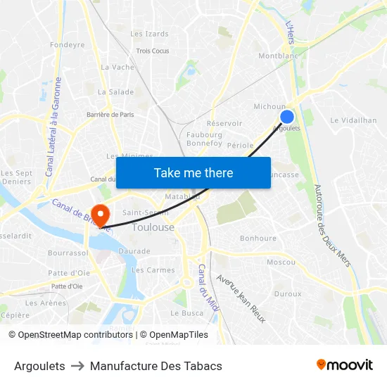 Argoulets to Manufacture Des Tabacs map