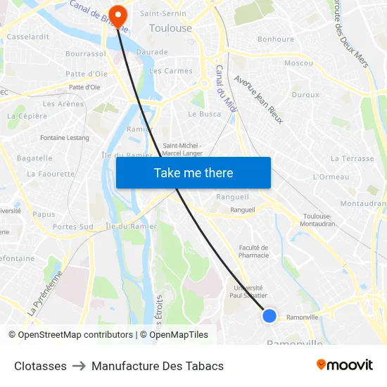 Clotasses to Manufacture Des Tabacs map