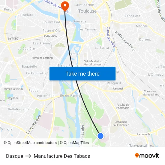 Dasque to Manufacture Des Tabacs map