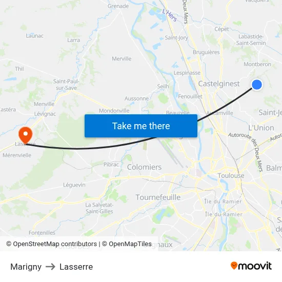 Marigny to Lasserre map