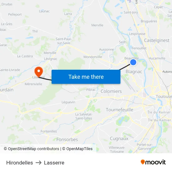 Hirondelles to Lasserre map