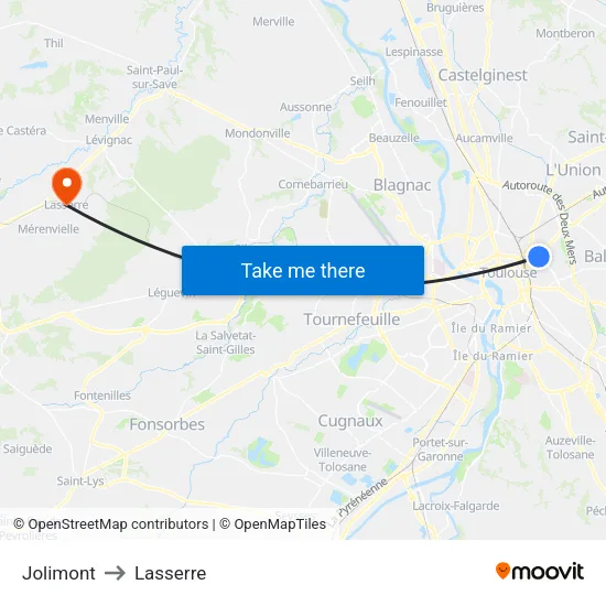 Jolimont to Lasserre map