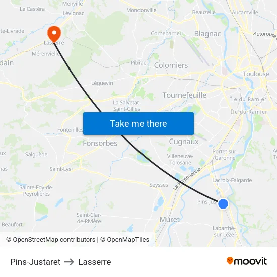 Pins-Justaret to Lasserre map