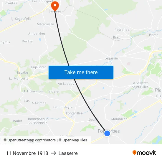 11 Novembre 1918 to Lasserre map