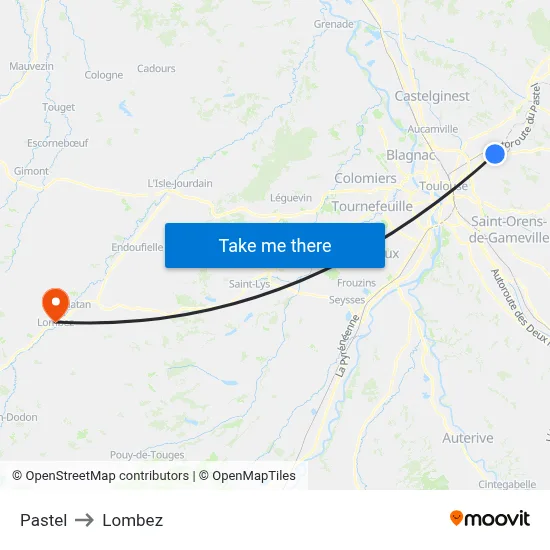 Pastel to Lombez map