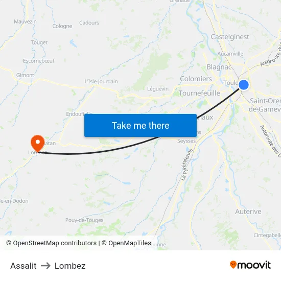 Assalit to Lombez map