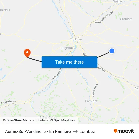 Auriac-Sur-Vendinelle - En Ramière to Lombez map