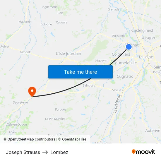 Joseph Strauss to Lombez map