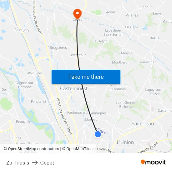 Za Triasis to Cépet map