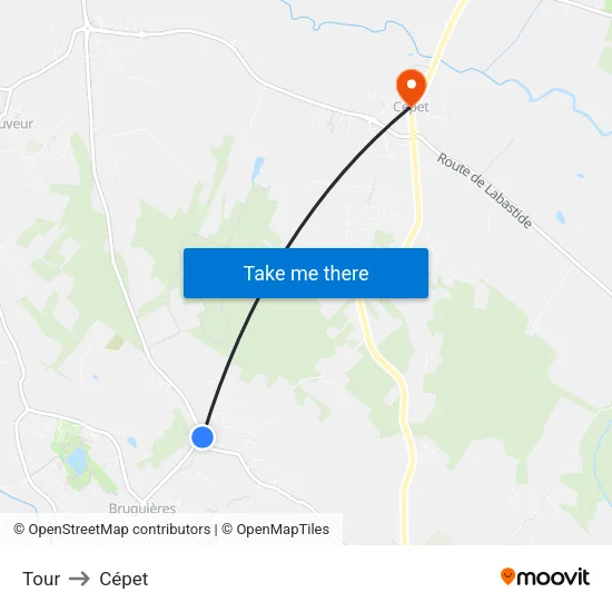 Tour to Cépet map