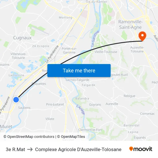 3e R.Mat to Complexe Agricole D'Auzeville-Tolosane map