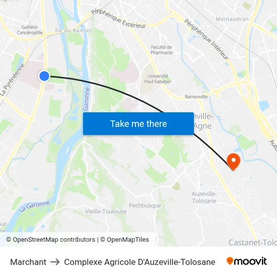 Marchant to Complexe Agricole D'Auzeville-Tolosane map