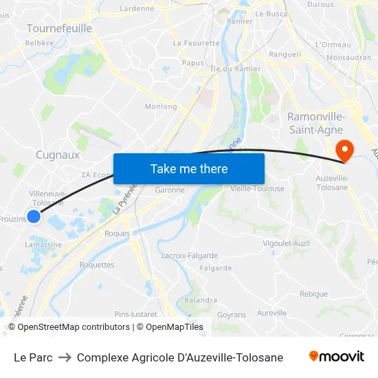 Le Parc to Complexe Agricole D'Auzeville-Tolosane map