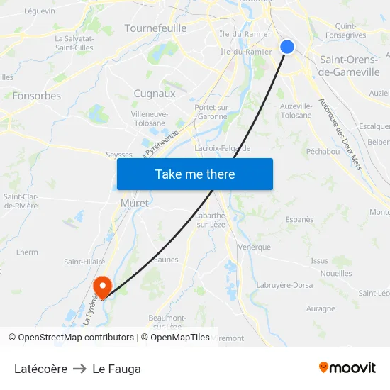 Latécoère to Le Fauga map