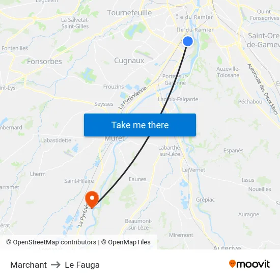 Marchant to Le Fauga map