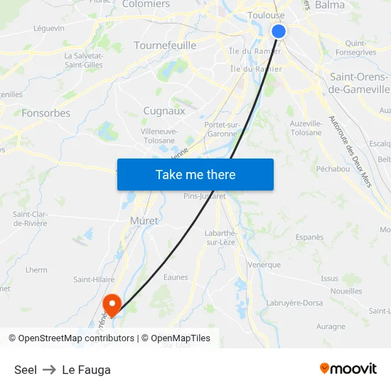 Seel to Le Fauga map