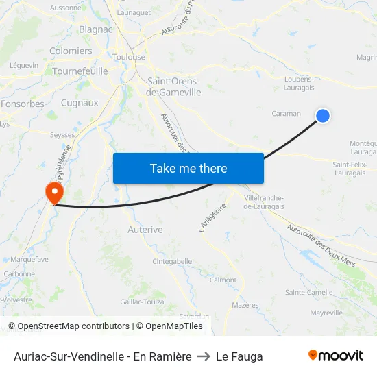 Auriac-Sur-Vendinelle - En Ramière to Le Fauga map