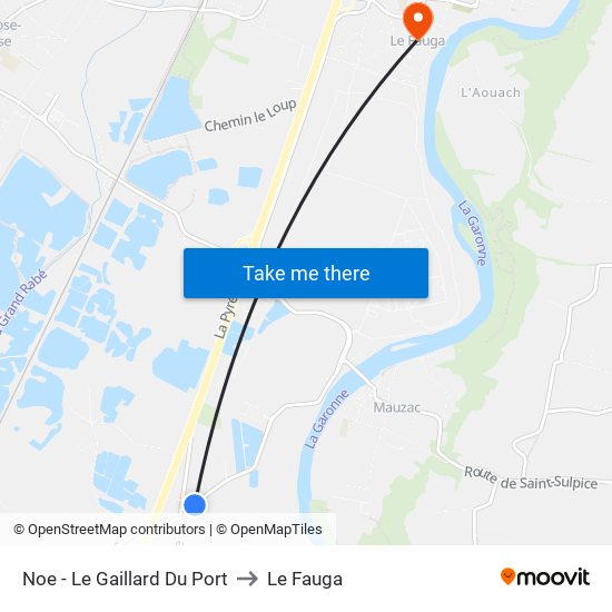 Noe - Le Gaillard Du Port to Le Fauga map