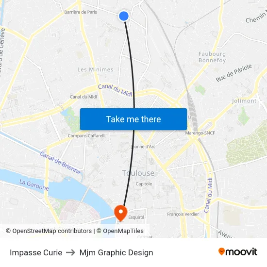 Impasse Curie to Mjm Graphic Design map