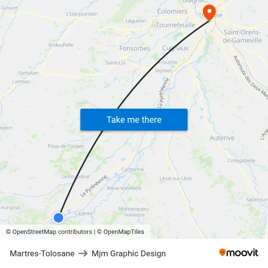 Martres-Tolosane to Mjm Graphic Design map