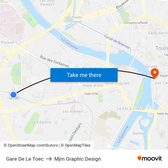 Gare De Le Toec to Mjm Graphic Design map