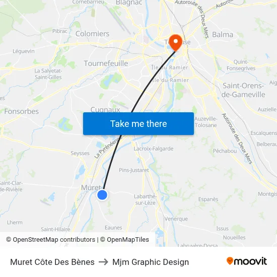Muret Côte Des Bènes to Mjm Graphic Design map