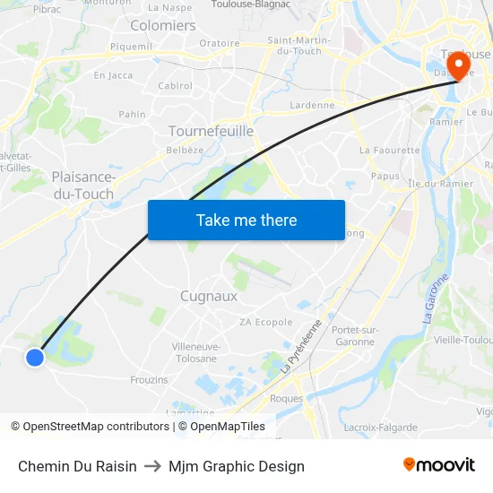 Chemin Du Raisin to Mjm Graphic Design map