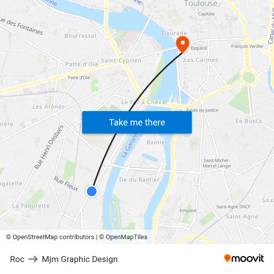 Roc to Mjm Graphic Design map