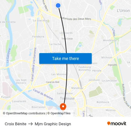 Croix Bénite to Mjm Graphic Design map