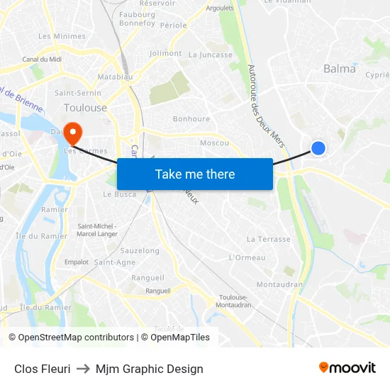 Clos Fleuri to Mjm Graphic Design map