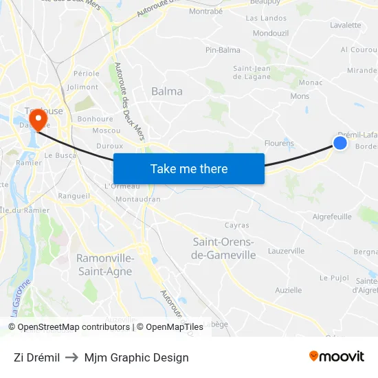 Zi Drémil to Mjm Graphic Design map