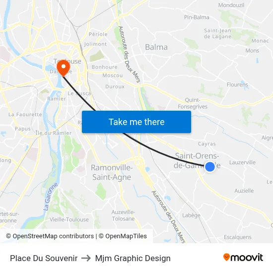 Place Du Souvenir to Mjm Graphic Design map