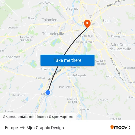 Europe to Mjm Graphic Design map