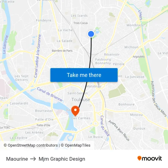 Maourine to Mjm Graphic Design map