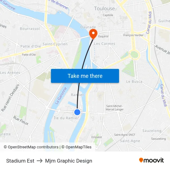 Stadium Est to Mjm Graphic Design map