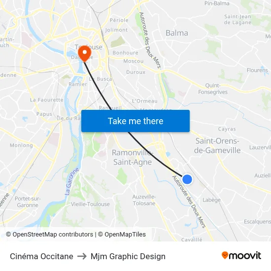 Cinéma Occitane to Mjm Graphic Design map
