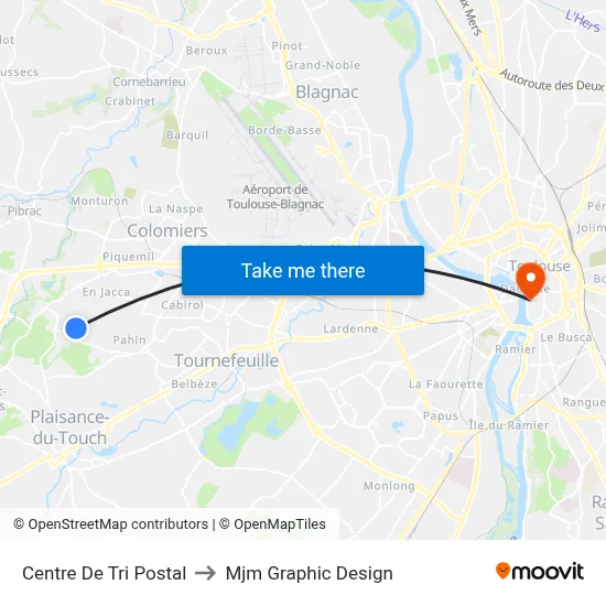 Centre De Tri Postal to Mjm Graphic Design map