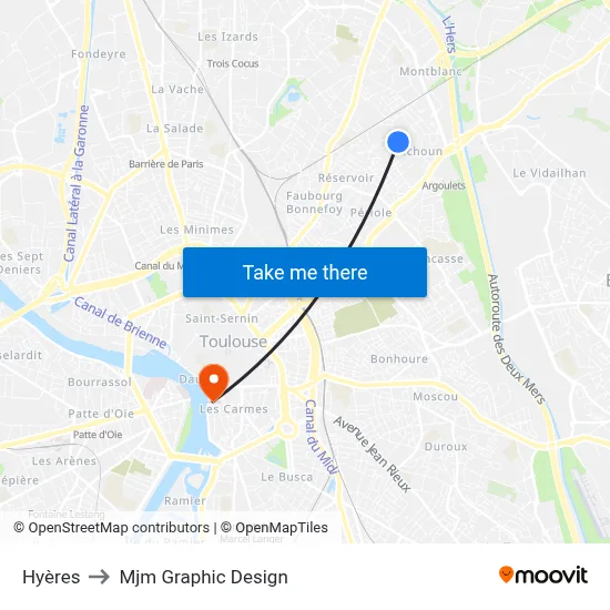 Hyères to Mjm Graphic Design map
