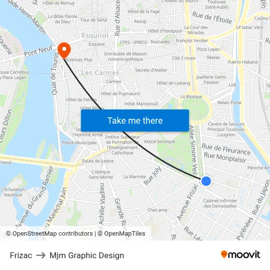 Frizac to Mjm Graphic Design map