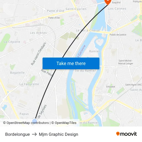 Bordelongue to Mjm Graphic Design map