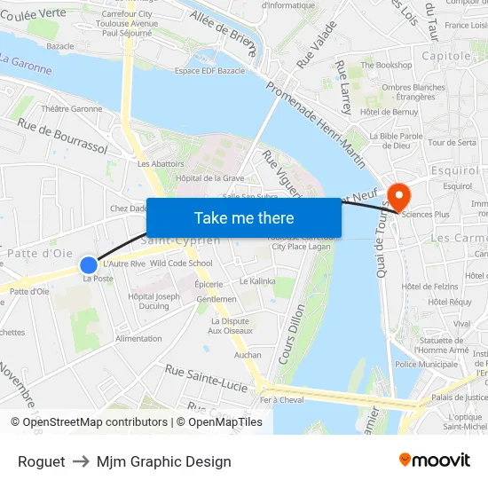 Roguet to Mjm Graphic Design map