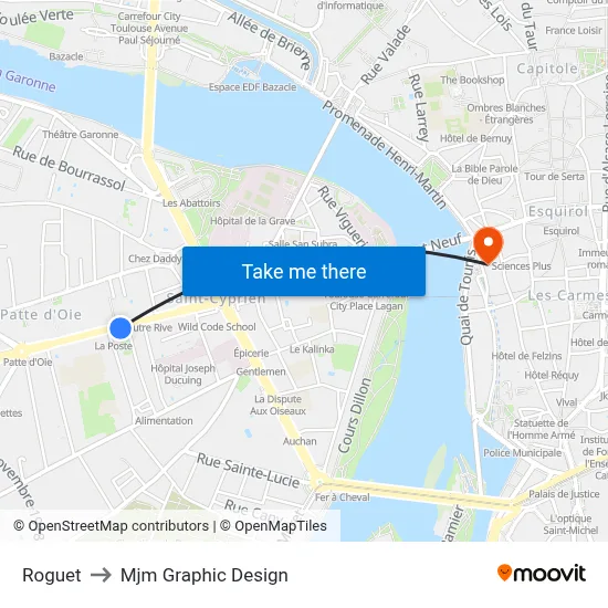 Roguet to Mjm Graphic Design map