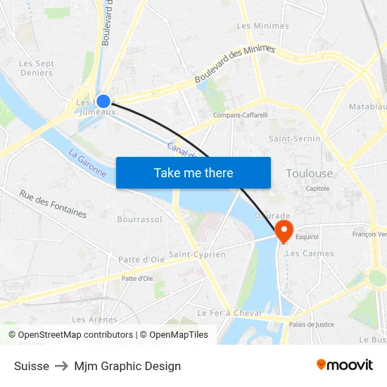 Suisse to Mjm Graphic Design map