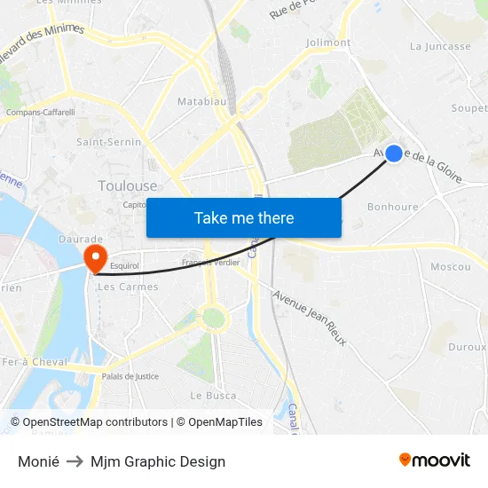 Monié to Mjm Graphic Design map