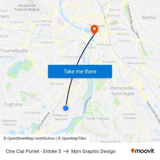 Ctre Cial Portet - Entrée 5 to Mjm Graphic Design map